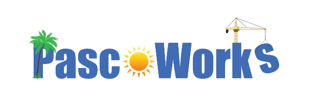 PascoWorks logo appears to be being built by a crane.